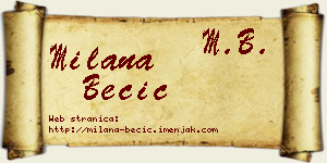 Milana Becić vizit kartica